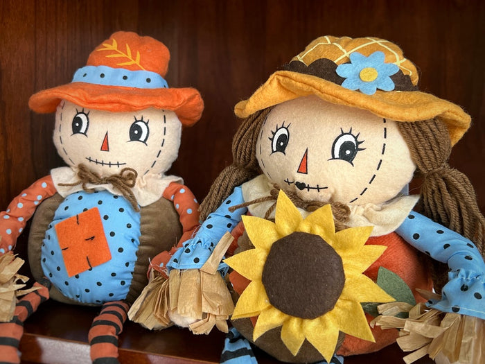 Plush Scarecrow Dolls (Set of 2)