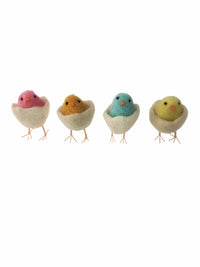 Felted Baby Chicks in Eggs (Set of 4)