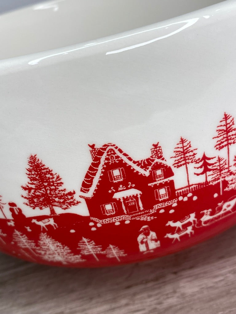 Toile Christmas Bowls, Set Of 3